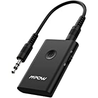 Mpow Adaptador Bluetooth 4.2 Transmisor Receptor 2 en 1 Empareja 2 receptores Jack 3-5 mm Baja latencia para TV-Coche…